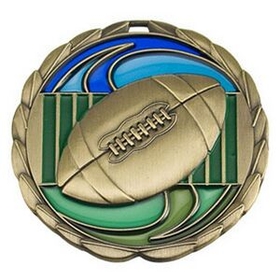 Custom 2 1/2" Color Epoxy Medallion Football In Gold
