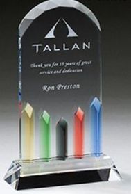 Custom Colored Glass Award (4"x8.5")