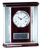 Blank Rosewood Piano Finish Clock with Aluminum Accents (7 1/2
