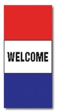 Blank 3.5'x7.5' 200 Denier Nylon Message 3 Panel Stack Flag- Welcome