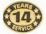 Custom Stock Die Struck Pin (14 Years Service)