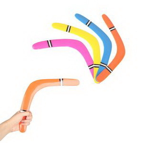 Custom Plastic Boomerangs, 11 1/2" L x 2" W