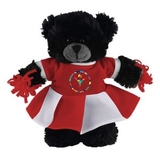 Custom Soft Plush Black Bear in Cheerleader Outfit 12