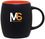Custom 14 Oz. Joe Mug With Matte Black Outside/ Glossy Orange Interior, 4" H X 4 1/8" W, Price/piece