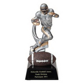 Custom 7 1/4" Football Trophy w/Football Player