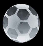 Custom Crystal Ball Paperweight (Soccer Ball), 2 1/4