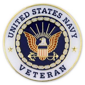 Blank Military - U.S. Navy Veteran Pin, 1" Diameter