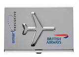 Custom Metal Airplane Business Card Holder Case, 3 3/4