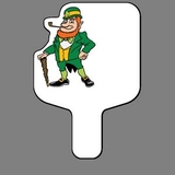 Custom Hand Held Fan W/ Colorized Leprechaun, 7 1/2