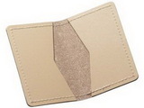 Custom Tan Brown Business Card Holder with Raw Edges