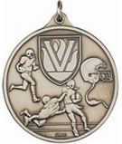 Custom 400 Series Stock Medal (Football Player) Gold, Silver, Bronze