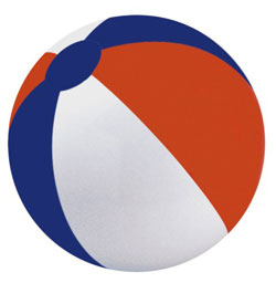 Custom 12" Inflatable Blue, Red and White Beach Ball