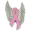 Blank Breast Cancer Ribbon With Wings Pin, 1 1/8" H X 3/4" W, Price/piece