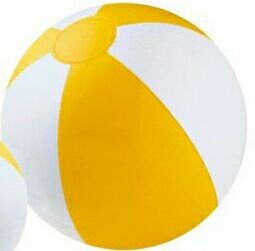 Custom 9" Inflatable Yellow & White Beach Ball