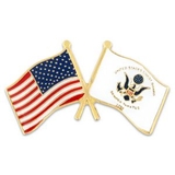 Blank U.S. And Coast Guard Flag Pin, 1 1/8