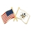 Blank U.S. And Coast Guard Flag Pin, 1 1/8" W X 1/2" H, Price/piece