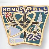 Blank Etched Enameled School Pin (Honor Roll)