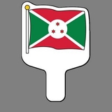 Custom Hand Held Fan W/ Full Color Flag of Burundi, 7 1/2