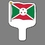 Custom Hand Held Fan W/ Full Color Flag of Burundi, 7 1/2" W x 11" H, Price/piece