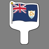 Custom Hand Held Fan W/ Full Color Flag of Anguilla, 7 1/2