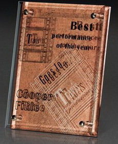 Custom Arabesque Copper Cast Resin Plaque, 8" W X 10" H X 2" D