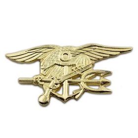 Blank Military- U.S. Navy Seal Team Tri Gold Pin, 1 1/4" L