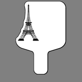 Custom Hand Held Fan W/ Eiffel Tower, 7 1/2