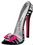 Custom High Heel Shoe Stand (Pink Bow Zebra), 5 1/2" L X 2 1/2" W X 5 1/2" H, Price/piece