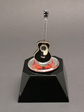 Custom 116-10015  - Crystal Black Acoustic Guitar Award on Slanted Black Optic Crystal Base