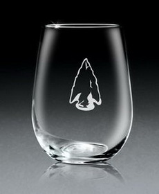Custom 17 Oz. White Wine Stemless Glass, 4 1/2" H