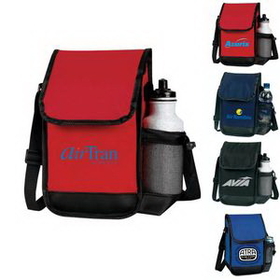 Lunch Bag w/ Bottle Holder, Travel Cooler, Custom Logo Picnic Cooler, Personalised Tote Bag, 6.75" L x 11" W x 5" H