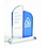 Custom Double Arch Blue And Clear Crystal Award (Sand Blasted), 7" H x 4 3/4" W x 5/8" D, Price/piece