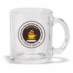 Coffee mug, 11 oz. Glass Coffee Mug (Import), Personalised Mug, Custom Mugs, Advertising Mug, 3.75" H x 3" Diameter x 3" Diameter