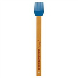 Custom Silicone Baster with Bamboo Handle - Blue, 11 3/4