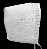 Blank Interchangeable Baby Bonnet/Hankie w/Madeira & Geometric Design