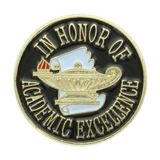 Blank Epoxy Enameled Scholastic Award Pin (Academic Excellence), 7/8