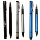 Custom Black Recycled Aluminum Pen and Highlighter