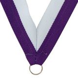Blank Purple/White Grosgrain Neck Ribbon (32