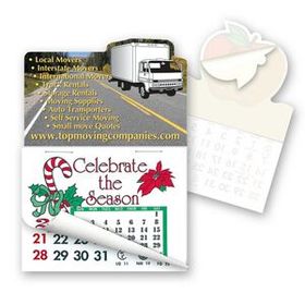 Cargo Truck Shape Custom Printed Calendar Pad Sticker W/ Tear Away Calendar, 4" L X 3" W