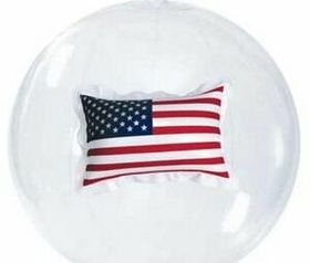 Custom 16" Transparent Beach Ball W/ U.s. Flag Insert