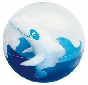 Custom 16" Transparent Beach Ball W/ Inflatable Dolphin Insert