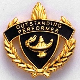 Blank Fully Modeled Epoxy Enameled Scholastic Award Pins (Outstanding Performer), 7/8" L