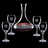 Custom 48 Oz. Yorkville Carafe and 4 Wine Glasses
