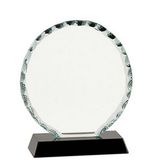 Custom Round Facet Glass Award w/ Black Base (6