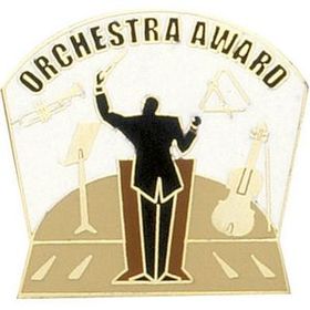 Blank Hard Stoned Enamel Music Pins (Orchestra Award), 1" W