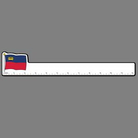12" Ruler W/ Full Color Flag Of Liechtenstein