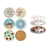 Custom Round Absorbent Ceramic Coaster, 4 1/4