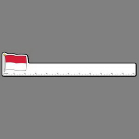 12" Ruler W/ Full Color Flag of Indonesia