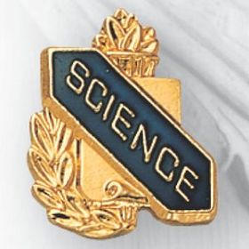 Blank Enameled & Epoxy Domed Scholastic Award Pin (Science), 5/8" W