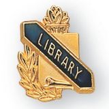 Blank Enameled & Epoxy Domed Scholastic Award Pin (Library), 5/8